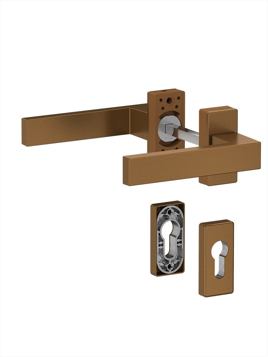 Dublin korte beslag deurklink kleur goud | ProfKozijnen