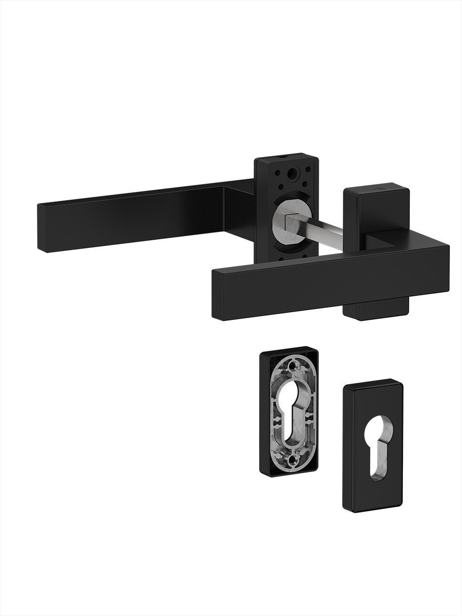 Dublin korte beslag deurklink kleur zwart | ProfKozijnen